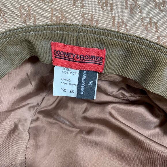 DOONEY & BOURKE Bucket Hat Beige Monogram All Over Print Size M - Picture 8 of 10